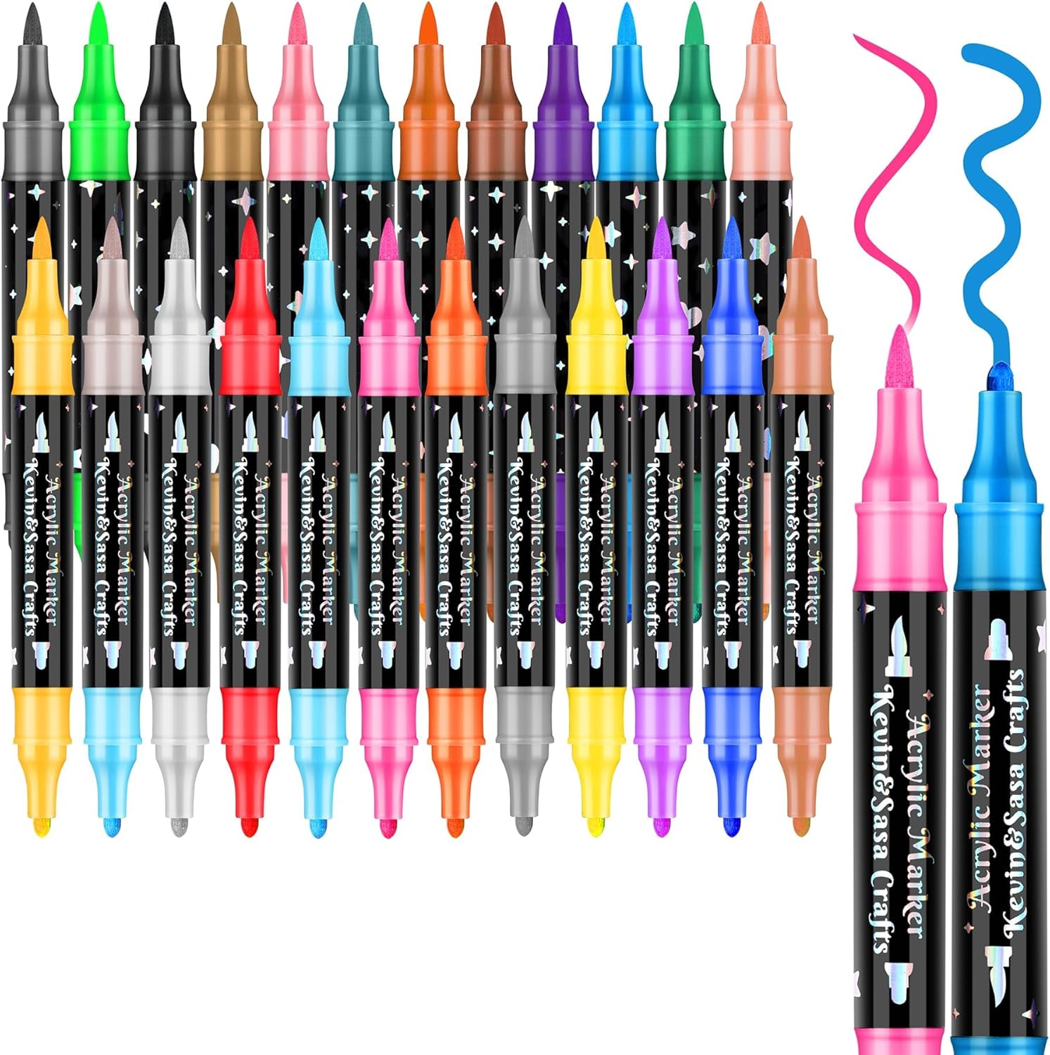 Industrial Laser Pen - 24 Colors Dual Tip Acrylic Paint