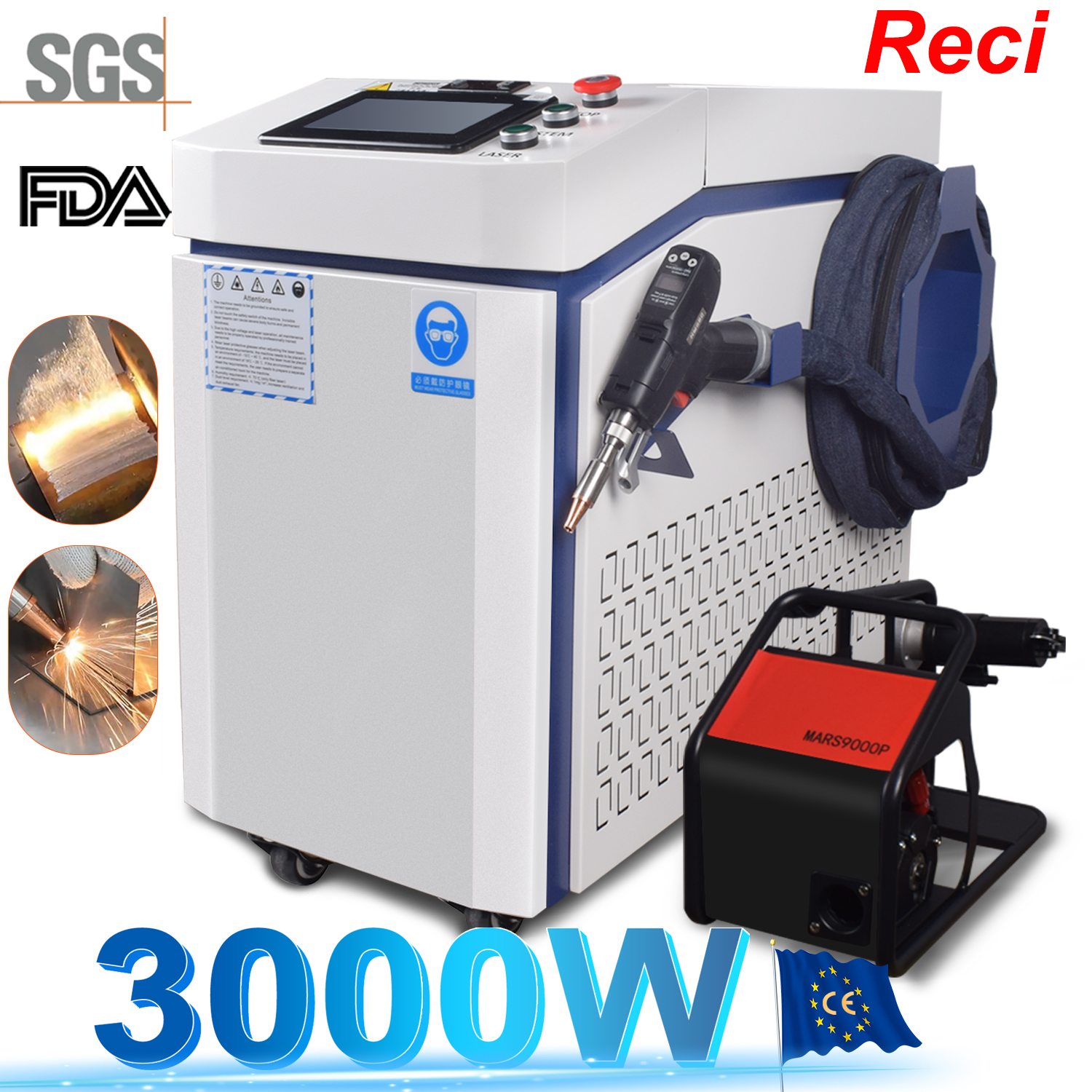 Industrial Laser Etching Machine - 3000W 4 IN 1 Fiber Laser