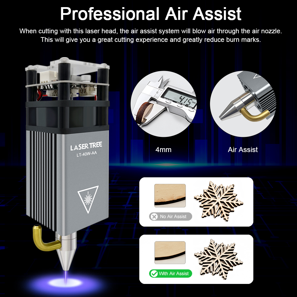 LASER TREE 5W Air Assist Metal - đánh giá và giá Industrial Laser Pointer 24V