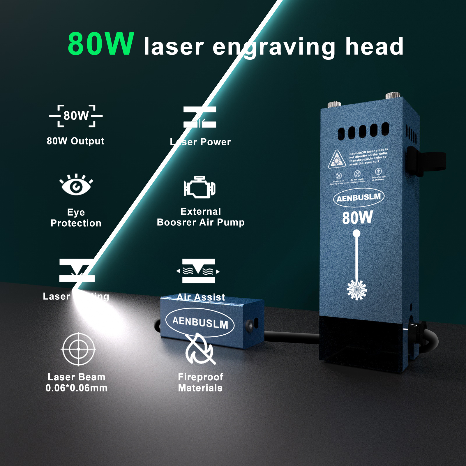 AENBUSLM 80W Laser Engraving H - đánh giá và giá Industrial Laser Cutter