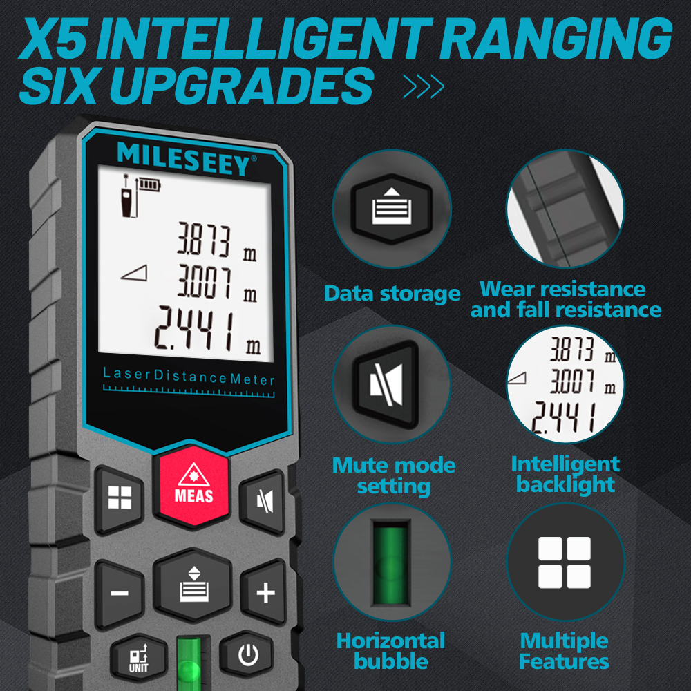 Mileseey X5 S6 Laser Tape Meas - đánh giá và giá Industrial Laser Rangefinder