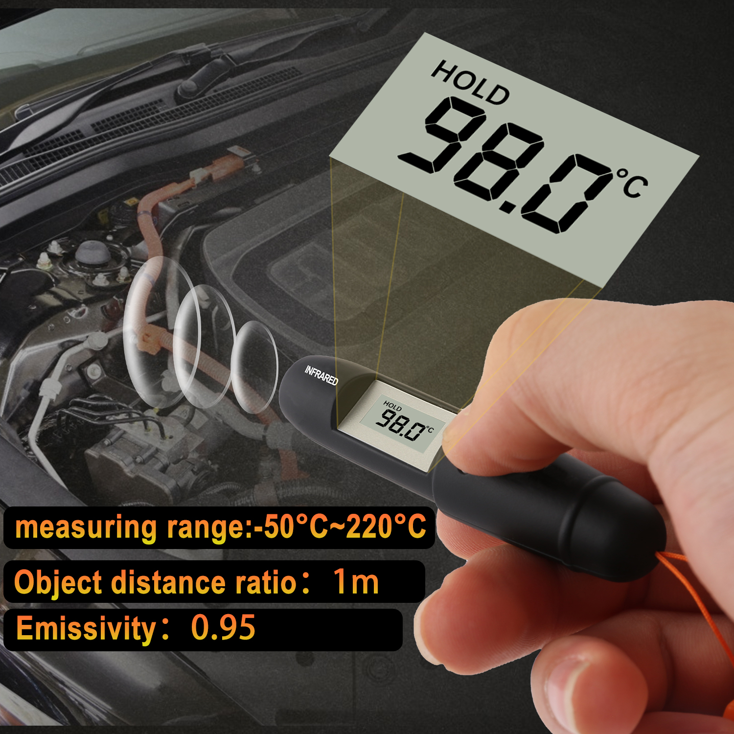 Mini Infrared Thermometer Pen  - đánh giá và giá Industrial Laser Temperature Sensor