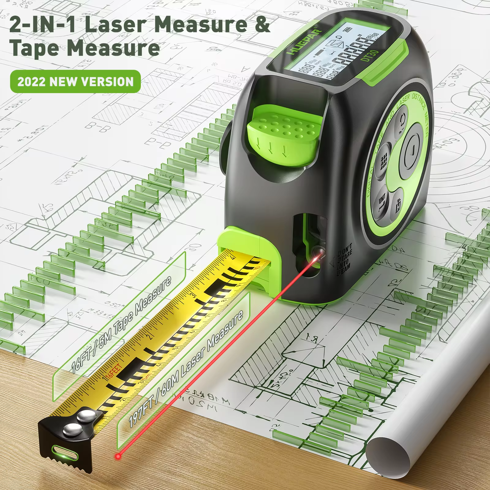 Huepar Digital 60M 197ft Laser - đánh giá và giá Industrial Laser Rangefinder
