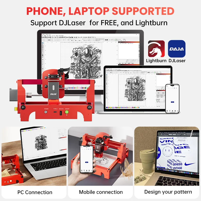 DAJA A7 Laser Engraver 5W Mini - đánh giá và giá Industrial Laser Cutter