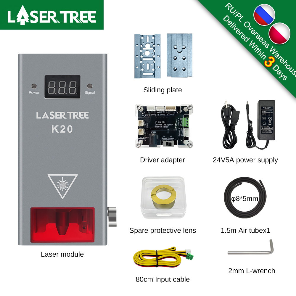 LASER TREE 20W 10W 5W Optical  - đánh giá và giá Air Assist Pump Laser