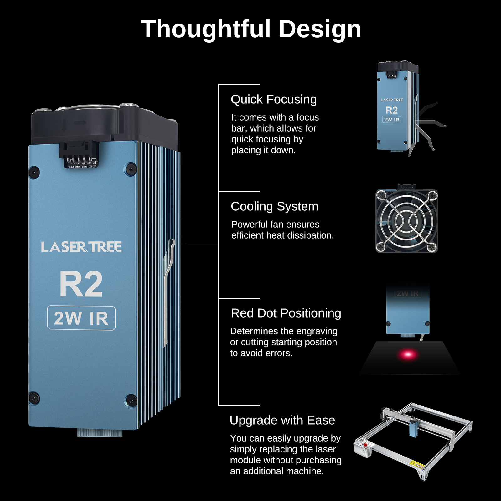 LASER TREE R2 2W 1064nm Infrar - đánh giá và giá Air Assist Pump Laser
