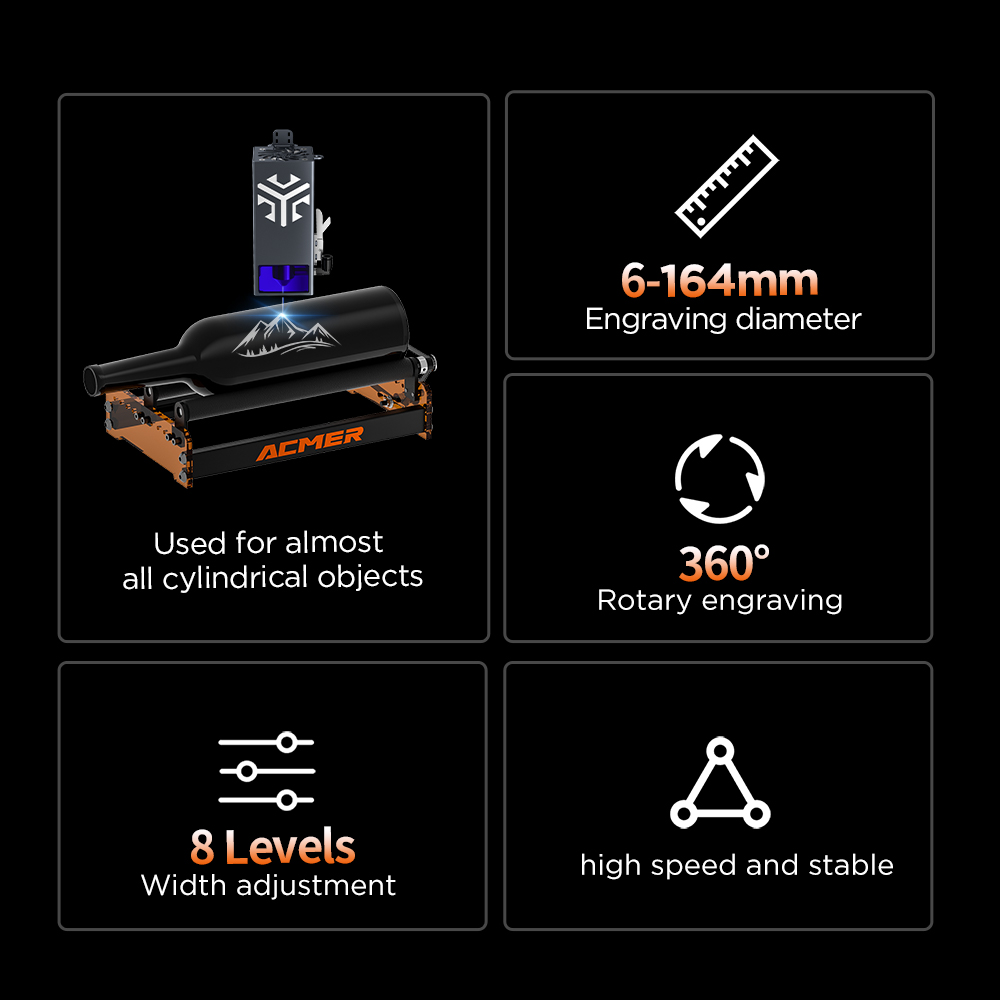 ACMER M3 Laser Rotary Roller 3 - đánh giá và giá Industrial Laser Cutter