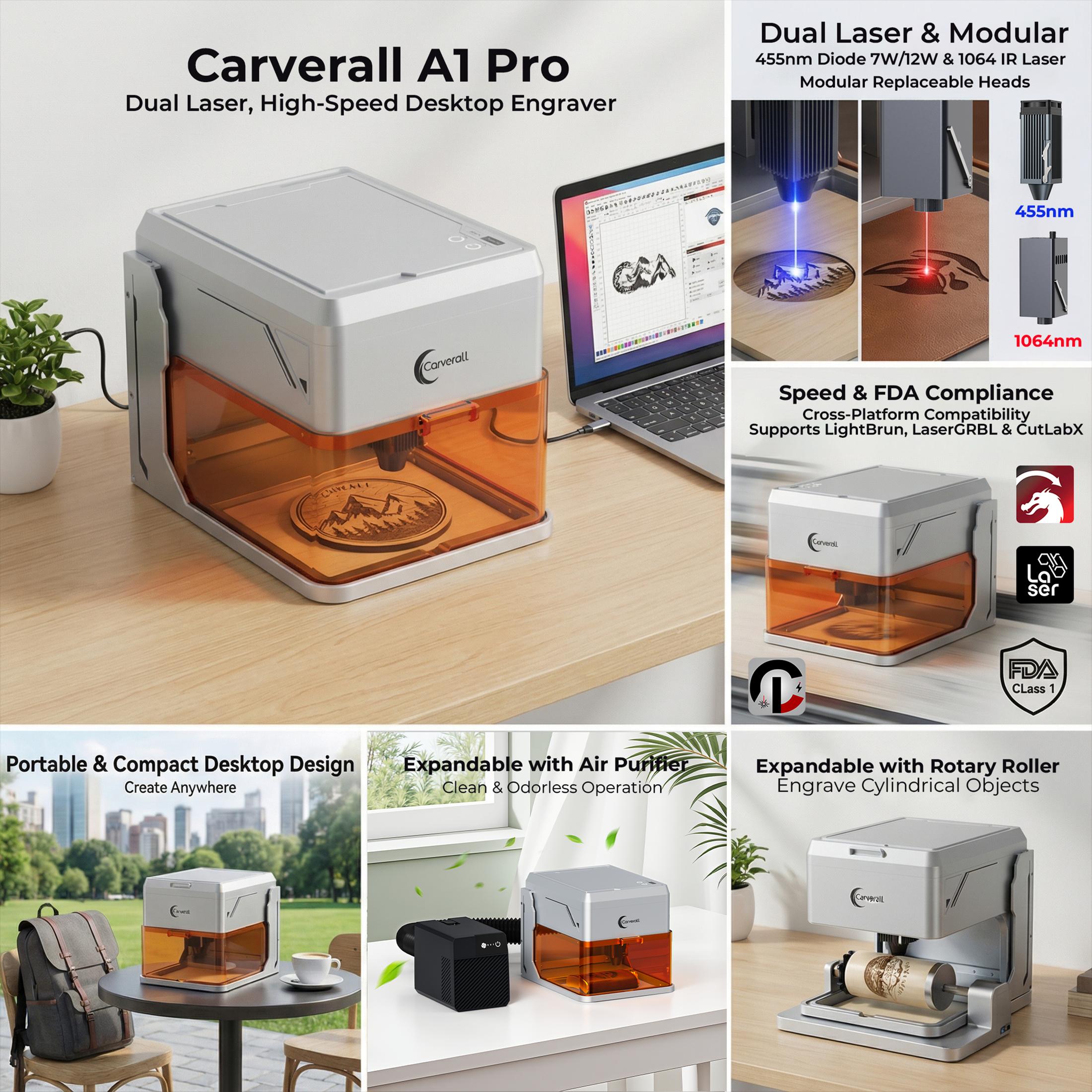 Carverall A1 Pro Laser Engrave - đánh giá và giá Industrial Laser Etching Machine