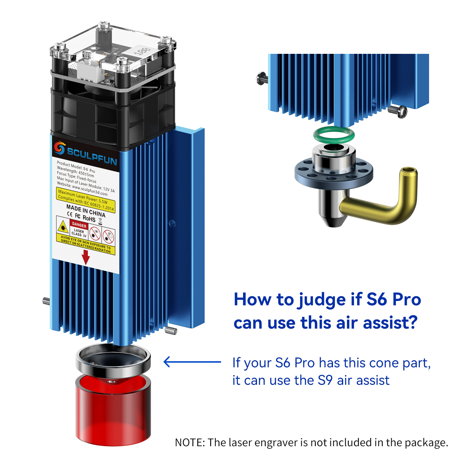 Laser Power Tool Accessories S - đánh giá và giá Air Assist Pump Laser