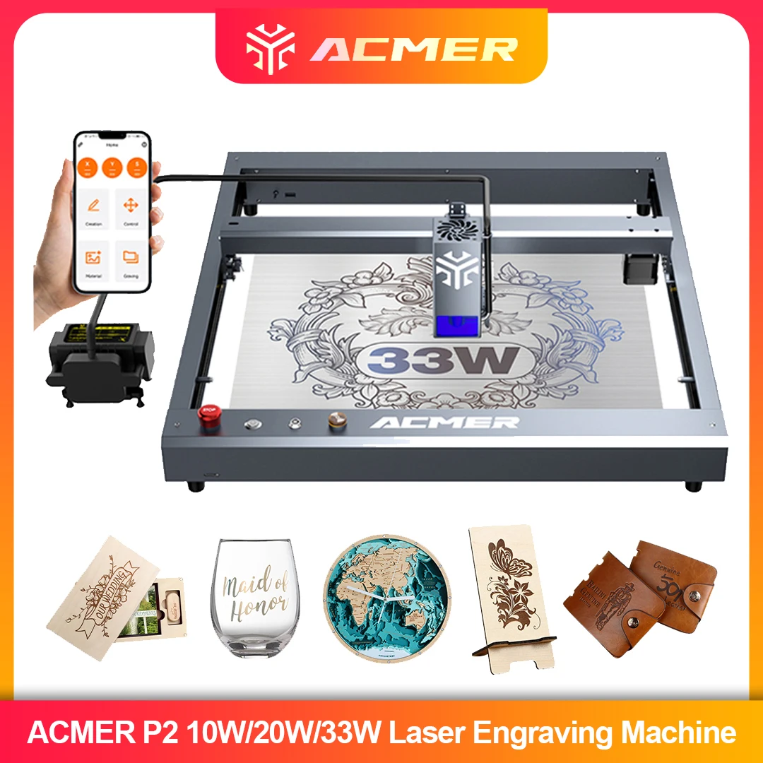 ACMER P2 Laser Engraver 33W 20 - đánh giá và giá Industrial Laser Engraver