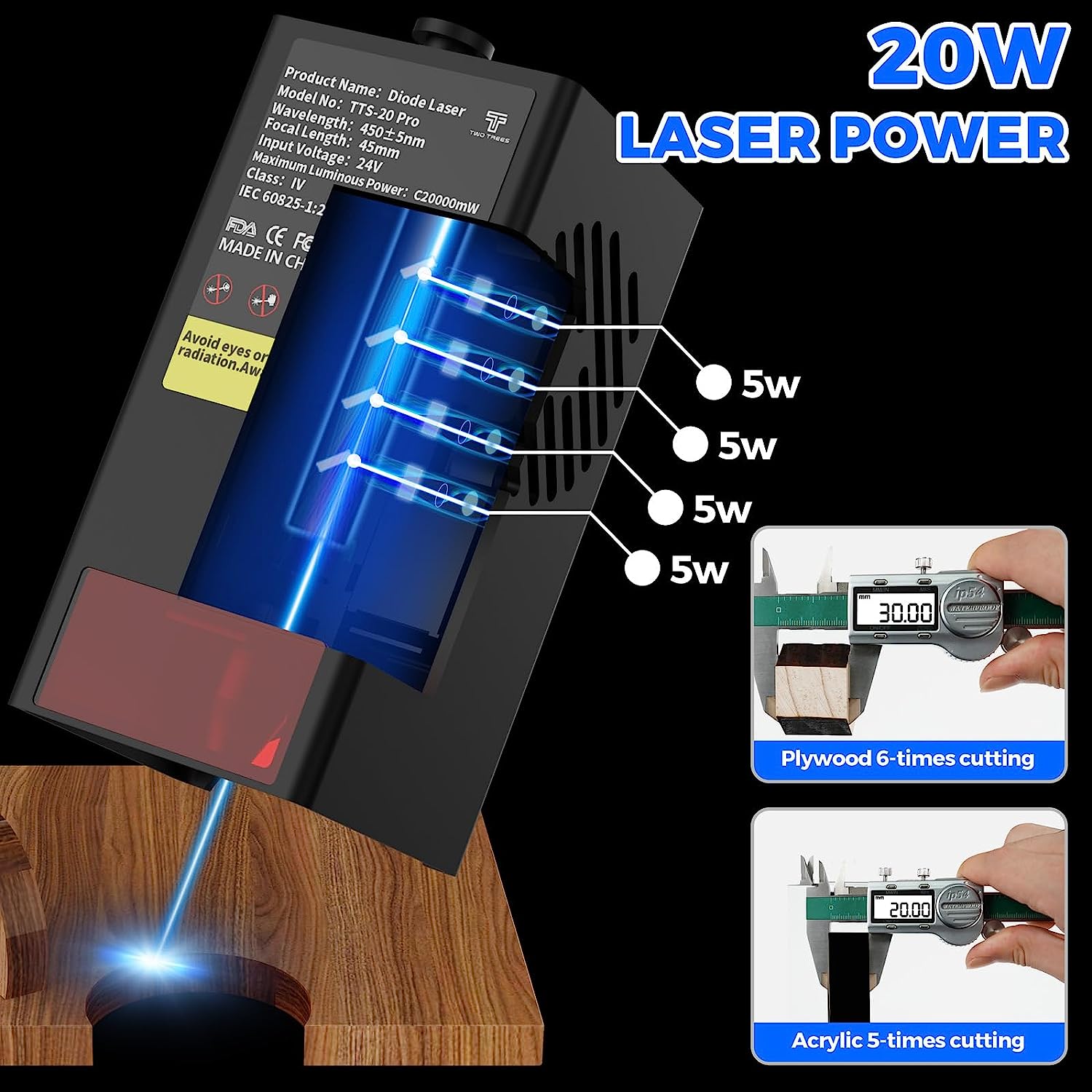TWOTREES TTS-20 Pro 20W Metal  - đánh giá và giá Industrial Laser Etching Machine